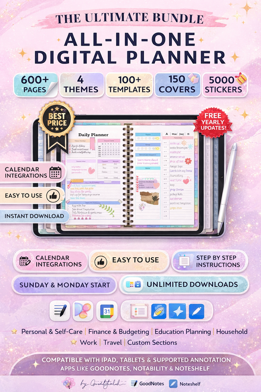 All In One Digital Planner 2026