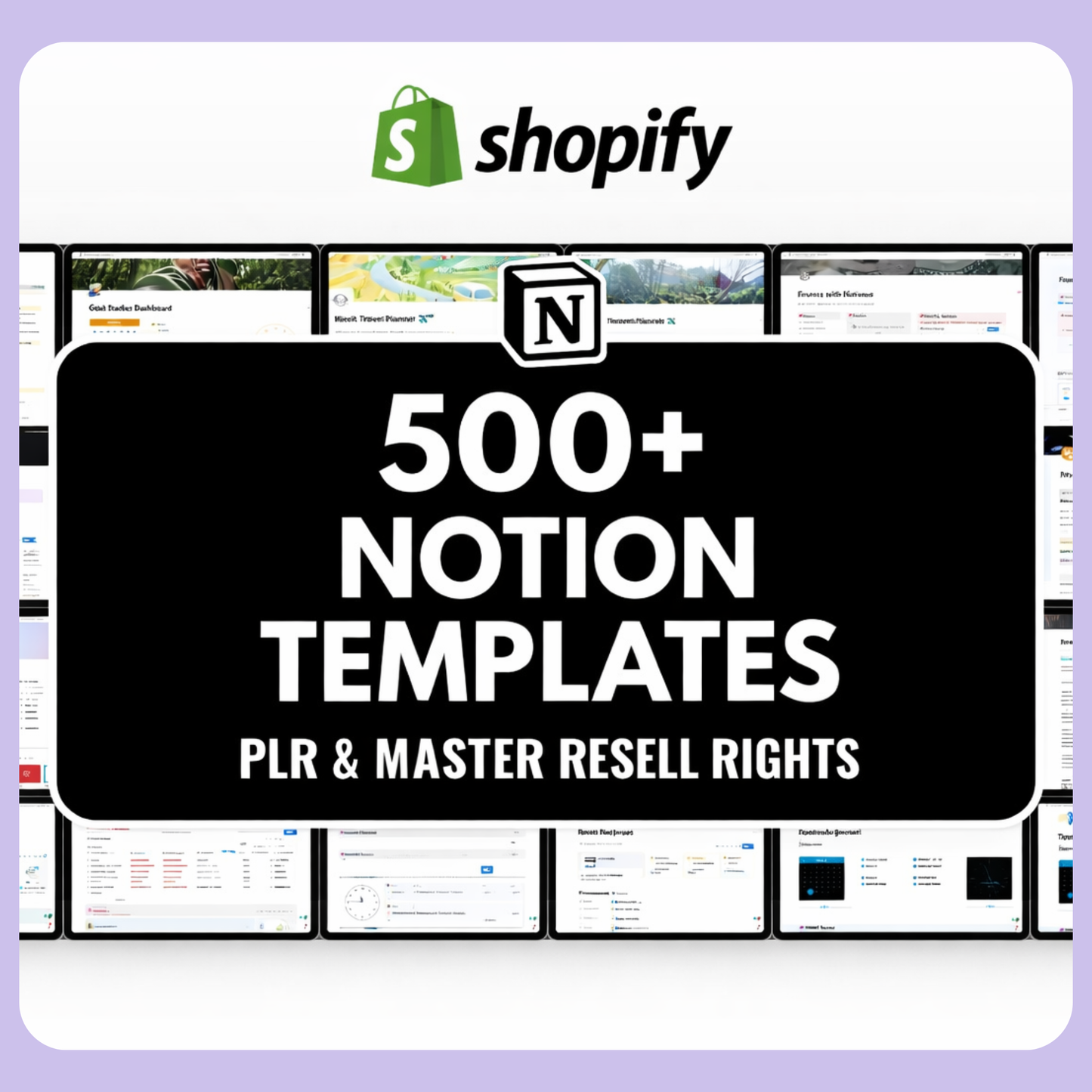 500 Notion Templates Business Bundle (PLR + MRR)